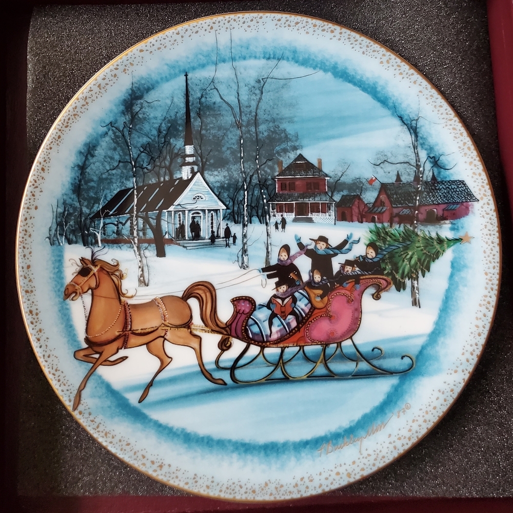 P. Buckley Moss plate "Christmas Sleigh"